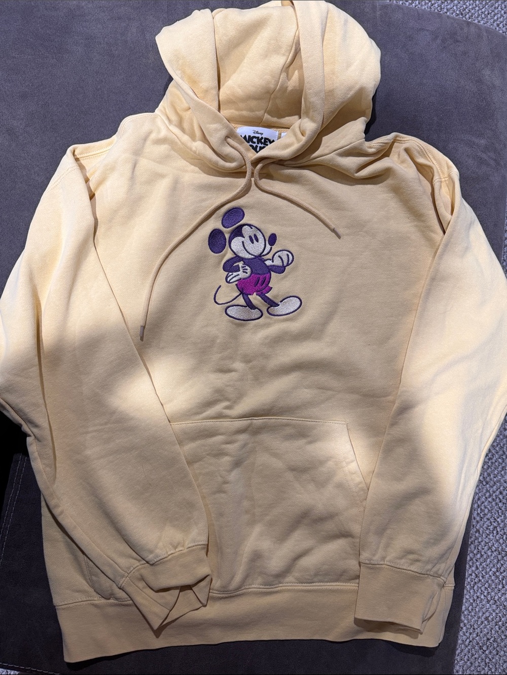 Disney Yellow Hoodie with Embroidered Mickey